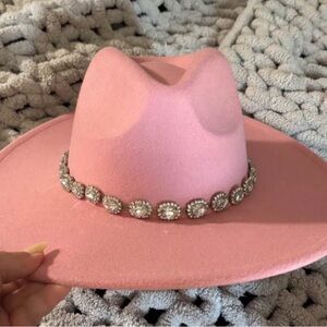 Source Unknown Pink Hat with Crystal Band